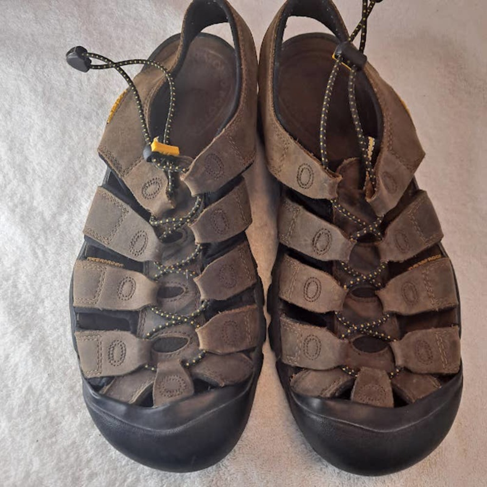 Keen Mens 12 Newport Waterproof Leather Sandals Bison Brown Multi-purpose Shoes